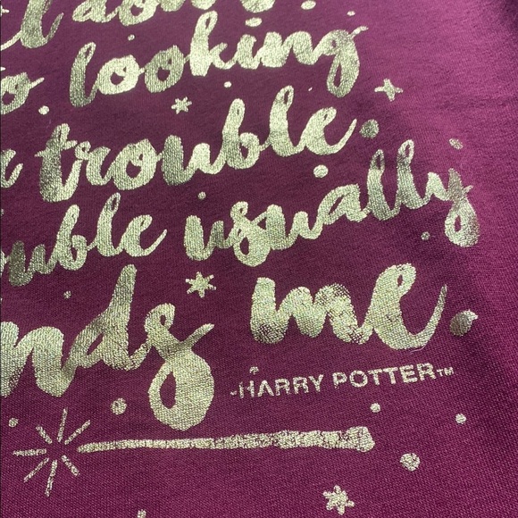 Harry Potter Burgundy Crew Neck Sweatshirt Size Large - Picture 10 of 10